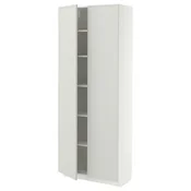 METOD Visoki element s policama, bijela/Aspudden svijetlo siva, 80x37x200 cm