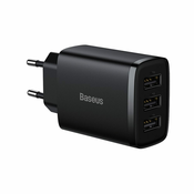 Baseus Compact charger 3x USB 17W black