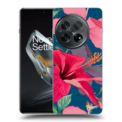 Silikonski črni ovitek za OnePlus 12 5G - Hibiscus