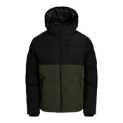 JACK & JONES Zimska jakna JJEBECKS oliva / črna