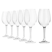 Set of 6 red wine glasses, made from crystalline glass, 360 ml, ELITE