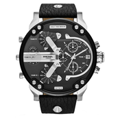 DIESEL muški ručni sat Mr. Daddy 2.0 Watches DZ7313, crna-srebrna