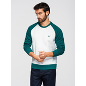 Ombre Mens cotton hoodie with contrasting elements - white