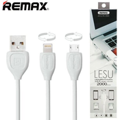 Podatkovni in polnilni kabel RC-050t Lesu, micro USB-iPhone lightning, 2v1, Remax, 2m, bela
