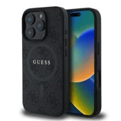 Originalni GUESS ovitek GUHMP16XG4GFRK za iPhone 16 Pro Max - MagSafe - PU Leather - črn