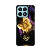 Silikonska maska za Honor X8a Golden butterfly Print Skin crna