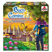 Spoločenská hra Buen Camino Card Game Extended Educa 126 kariet 4 figúrky od 8 rokov pre 2-4 hráčov španielsky francúzsky anglicky portugalsky EDU19331