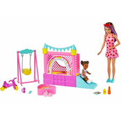 Mattel Barbie varuška z napihljivim gradom