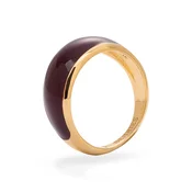 BERRIES prstan ženski pozlačen srebrni emajl Viva Burgundy Mini Ring