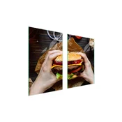 shumee STEKLENA ZAŠČITNA KROŽNIK ZA KUHINJO 65x52 HAMBURGER