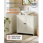 Songmics Kopalniška omarica pod umivalnik 60x30x60 cm bela