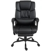 Homestar Pisarniški stol ergonomski z masažno funkcijo visok naslon za hrbet naslon za noge črn
