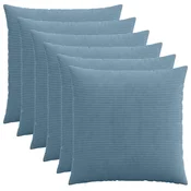 vidaXL Prevleka za blazino 6 pcs HEERLEN Modra 55 x 55 cm korduroy