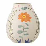 Kremno bela lončena ročno poslikana vaza (višina 17 cm) Taza – Bloomingville