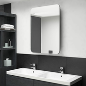 LED kupaonski ormaric s ogledalom sjajni crni 60 x 11 x 80 cm