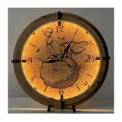 Li-Go 23712/DUB/BAT2 - LED ura z zatemnitvijo in senzorjem, LED/1xAA, premer 32 cm, hrast