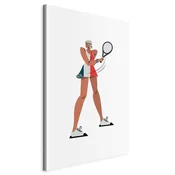 shumee Slika - Teniški igralec z loparjem na svetlem ozadju - ilustracija