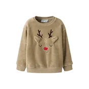 NAME IT Pulover NMNREINDEERS temno bež / temno rjava / rdeča