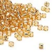Kašaste perle (seed beads) 4 mm providna sa srebrnom linijom bež