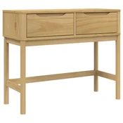 Vidaxl Konzolna mizica FLORO voščeno rjava 89,5x36,5x73 cm borovina