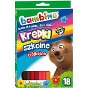 BAMBINO Trikotne barvice za svinčnik, 18 barv