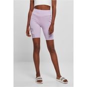 Womens High Waist Tech Mesh Cycle Lilac Shorts