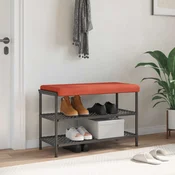 Vidaxl Blazina za klop korduroy Rdeče oranžna Globina 35 cm
