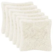 Vidaxl Prevleka za blazino 6 kos HEERLEN Bela 30 x 30 cm PV flis