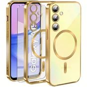 Overboard Ovitek za Samsung Galaxy A15 4G/5G, Electro MagSafe, zlat + zaščitno steklo za zaslon