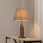 Avonni Namizna svetilka Lazar, siva/zlata antik, višina 65 cm, tekstil/kovina - Dnevna soba/jedilnica - siva, zlata antika