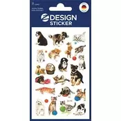 Samoljepljiva etiketa, papir, 3 lista, 76x120 mm, AVERY ZWECKFORM, Z-Design br. 53487, mačka i pas