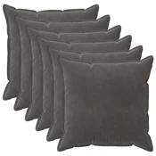 vidaXL Prevleka za blazino 6 pcs HOUTEN Temno siva 55 x 55 cm Žamet