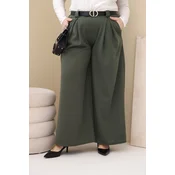 Ženske hlače Kesi Plus Size s pasom