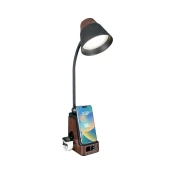 Immax 08999L - LED+CCT prigušiva stona lampa sa bežicnim Qi punjenjem IDEAL LED/8W/230V braon