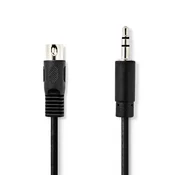 Nedis DIN avdio kabel | DIN 5-polni moški | 3,5 mm moški | Ponikljano | 1,00 m | Okrogla | PVC | Črna | Oznaka