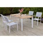 Gardenson VRTNA GARNITURA PISA aluminij siva, naravne barve, bela
