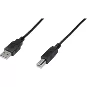Digitus USB 2.0 priključni kabel [1x USB 2.0 vtič A - 1x USB 2.0 vtič B] 0.50 m črna Digitus