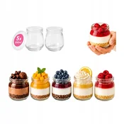 shumee Posodice za sladico 100 ml stekleni kozarec za jogurtov puding z medom, darilni 5x gladki