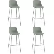 Northix Set 4 barskih stolov z umetnim usnjem in ergonomskim naslonjalom