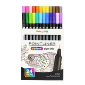 Komplet črtal, 0,4 mm, PENTEL Pointliner, 24 različnih barv, 24 kosov