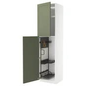 METOD Visoki element-ostava, bela/Axstad sivozelena, 60x60x240 cm
