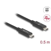 Kabel DELOCK, USB-C 3.2 (M) na USB-C (M), 0.5m, črni