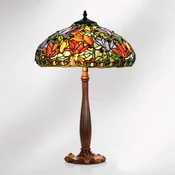 Artistar Namizna svetilka Elaine v slogu Tiffany, višina 64 cm - Dnevna soba/jedilnica - večbarvna, rjava - Steklo