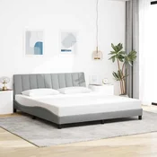 vidaXL Posteljni okvir brez vzmetnice Hanko svetlo siv 180x200 cm tkanina