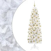 Vidaxl Umetno ozko božično drevesce z božično kroglico 210 cm 300 LED