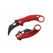 Lionsteel L.E.One - Monolithic Aluminum Knife With Flipper Black Blade, Red Handle