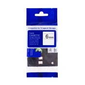 PRINTLINE kompatibilen trak Brother TZE-211, TZ-211, 6 mm, črn tisk/belo ozadje