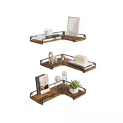 Songmics Komplet kotnih polic 2 kosa 40x29x14 cm rjave barve