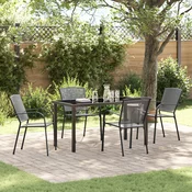 Vrtni set za objed 5 pcs Antracit Celik s prahom premazan