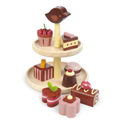 Drvene čokoladne torte Chocolate Bonbons Tender Leaf Toys sa stalkom i mirisnim kolačima